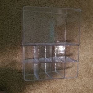 Clear plastic storage container